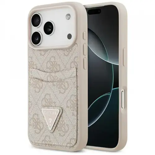 Husa pentru Apple iPhone 17 Pro, Guess, 4G Double Card Triangle, Roz