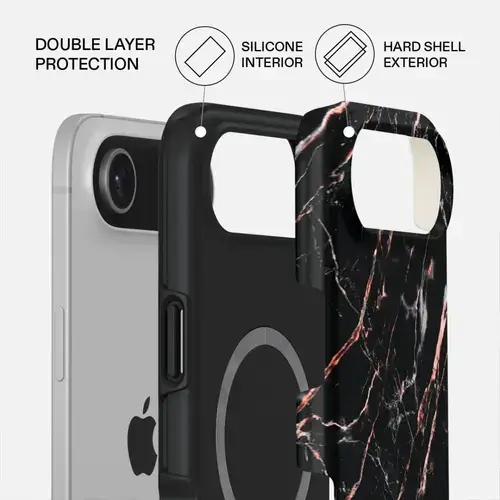 Husa Burga Dual Layer Magsafe Rose Gold Marble pentru iPhone Air
