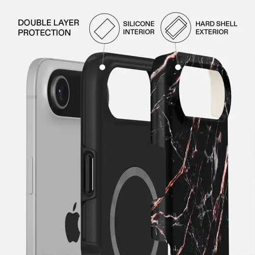 Husa Burga Dual Layer Magsafe Rose Gold Marble pentru iPhone Air