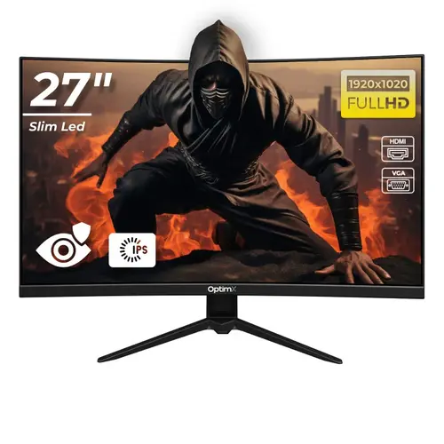 Monitor LED Gaming Curbat 27 inch OptimX MT27Y, Full HD 1920x1020, VGA, HDMI, Slim, NoFrame, LED