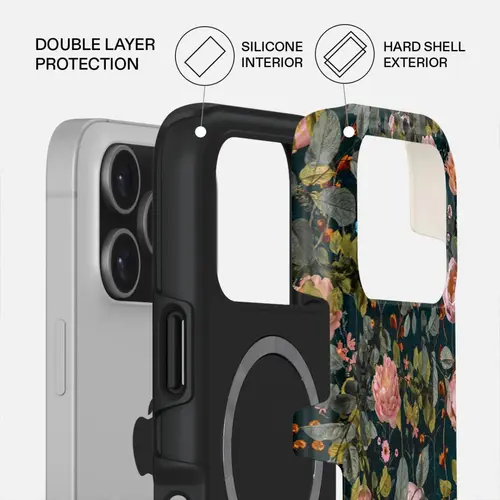 Husa Burga Dual Layer Magsafe Bloomy Garden pentru iPhone 17 Pro Max