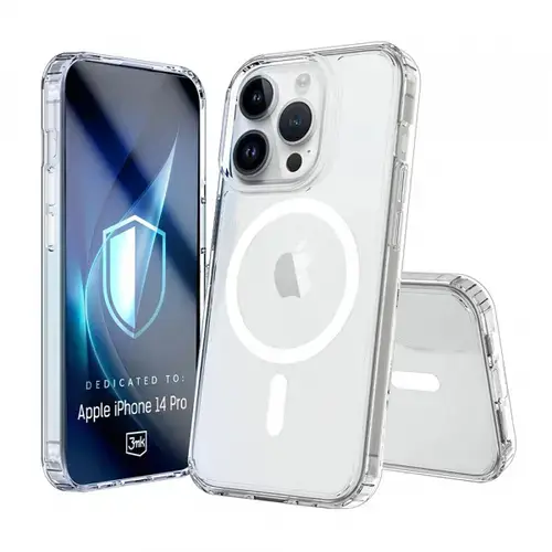 Husa MagSafe pentru Apple iPhone 14 Pro, 3MK, Armor MagCase, Transparenta