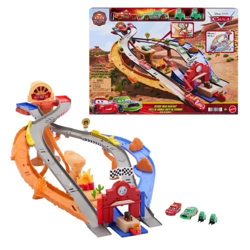 Set de joaca cu masinute metalice Cars Race And Rescue