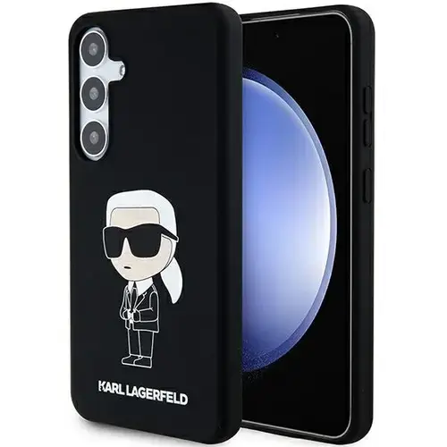 Husa pentru Samsung Galaxy S24 S921, Karl Lagerfeld, Liquid Silicone Ikonik NFT, Neagra