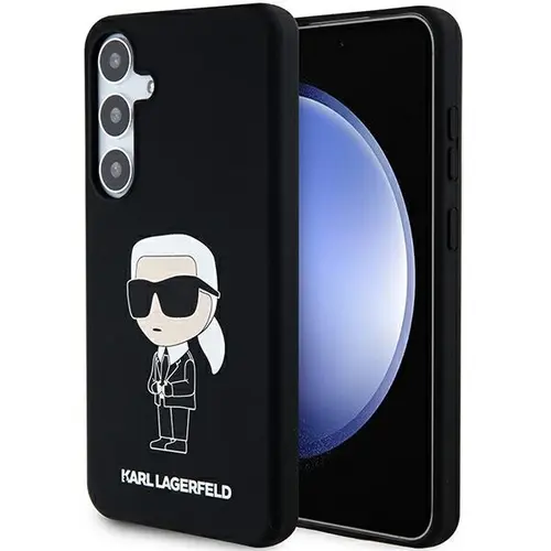 Husa pentru Samsung Galaxy S24 S921, Karl Lagerfeld, Liquid Silicone Ikonik NFT, Neagra