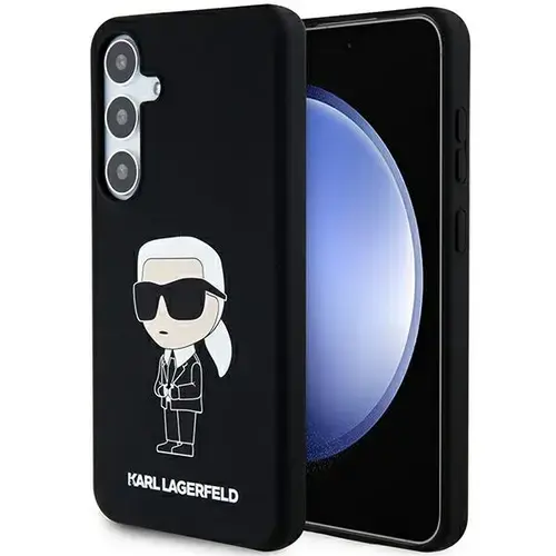 Husa pentru Samsung Galaxy S24+ S926, Karl Lagerfeld, Liquid Silicone Ikonik NFT, Neagra