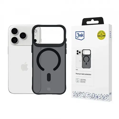 Husa MagSafe pentru Apple iPhone 17 Pro, 3MK, Smoke MagCase, Neagra