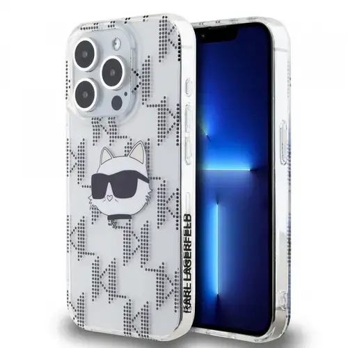 Husa pentru Apple iPhone 15 Pro, Karl Lagerfeld, IML Electroplated Choupette Head, Transparenta