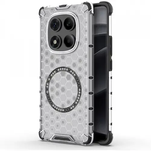Husa MagSafe pentru Xiaomi Redmi Note 14 Pro 4G, Techsuit, HoneyComb Shield, Alba