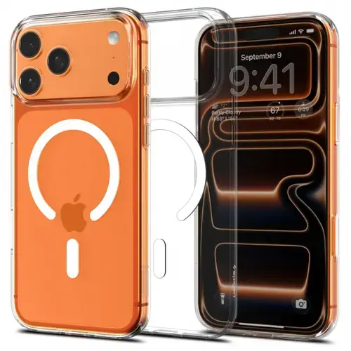 Husa MagSafe pentru Apple iPhone 17 Pro, Spigen, Liquid Crystal, Alba