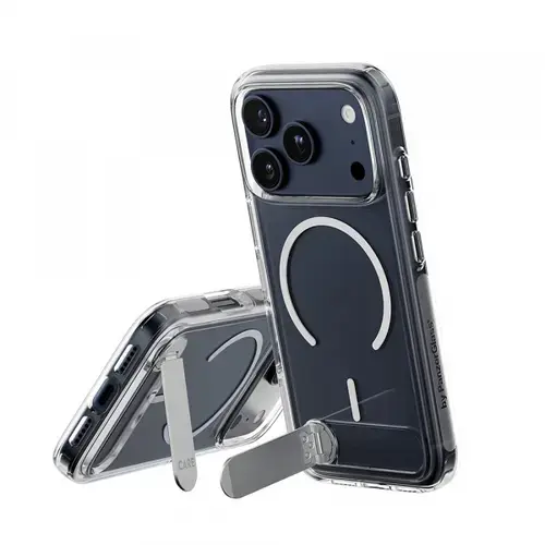 Husa MagSafe pentru Apple iPhone 17 Pro, PanzerGlass, Care Feature Kickstand, Transparenta