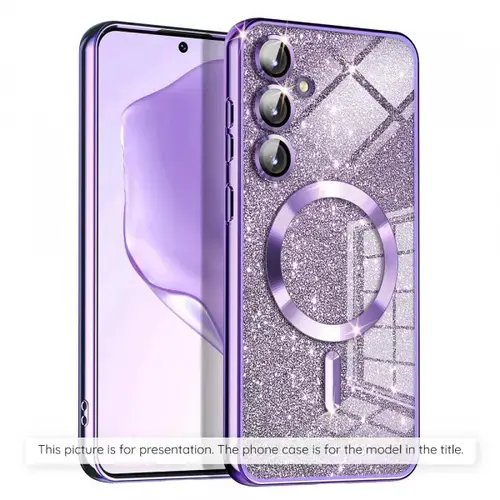 Husa MagSafe pentru Apple iPhone Air, Techsuit, Luxury Glitter, Mov Deschis