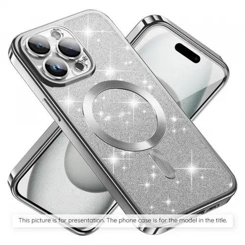Husa MagSafe pentru Apple iPhone Air, Techsuit, Luxury Glitter, Argintie