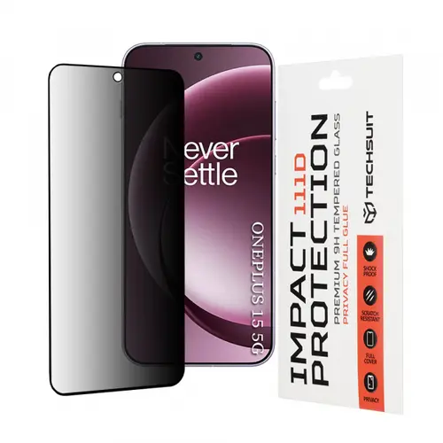 Folie de protectie Ecran Privacy Techsuit pentru OnePlus 15, Sticla Securizata, 111D