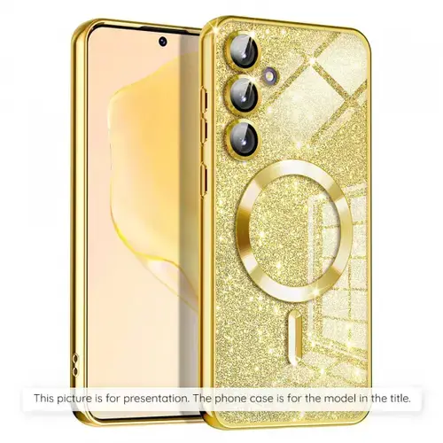 Husa MagSafe pentru Apple iPhone Air, Techsuit, Luxury Glitter, Aurie