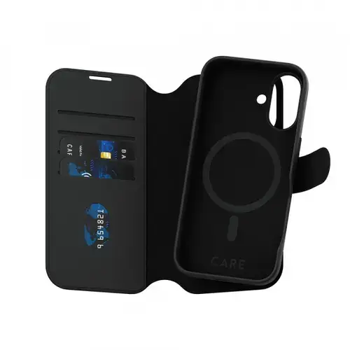 Husa MagSafe pentru Apple iPhone 16, PanzerGlass, Care Feature Tango Two-in-One, Neagra