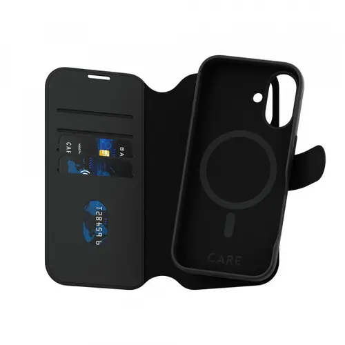 Husa MagSafe pentru Apple iPhone 16, PanzerGlass, Care Feature Tango Two-in-One, Neagra