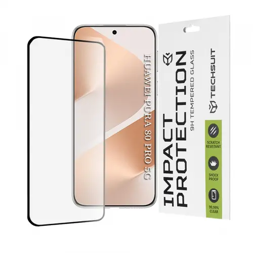 Folie de protectie Ecran Techsuit pentru Huawei Pura 80 Pro, Sticla Securizata, Full Glue, 111D