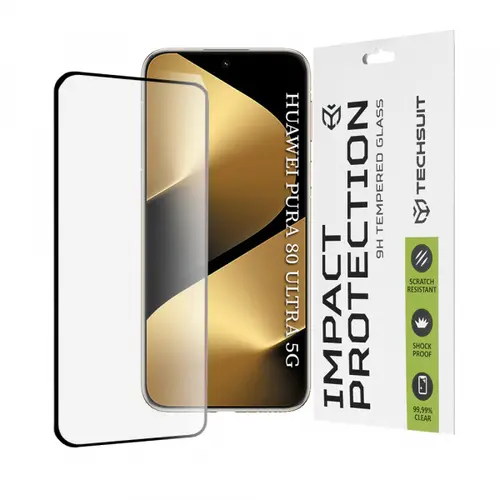 Folie de protectie Ecran Techsuit pentru Huawei Pura 80 Ultra, Sticla Securizata, Full Glue, 111D