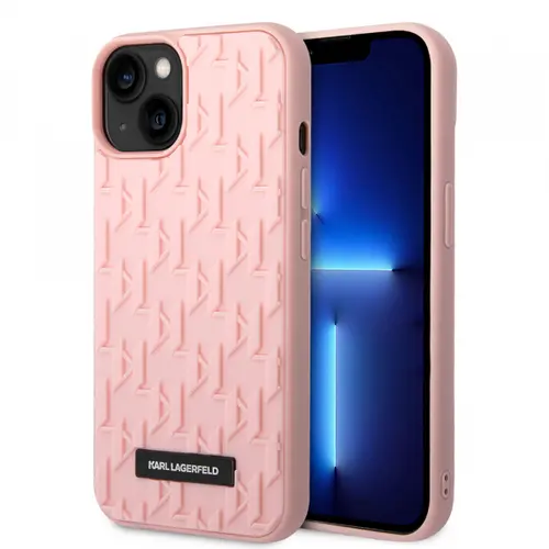Husa pentru Apple iPhone 14 Plus, Karl Lagerfeld, 3D Monogram, Roz