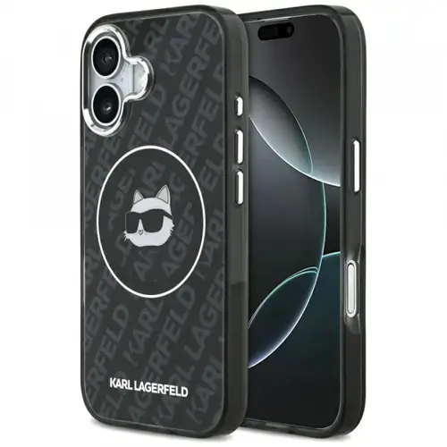 Husa MagSafe pentru Apple iPhone 17, Karl Lagerfeld, IML Choupette`s Head, Neagra
