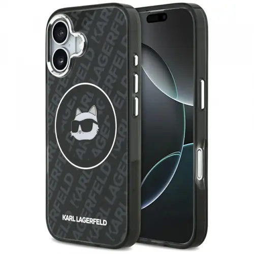 Husa MagSafe pentru Apple iPhone 17, Karl Lagerfeld, IML Choupette`s Head, Neagra