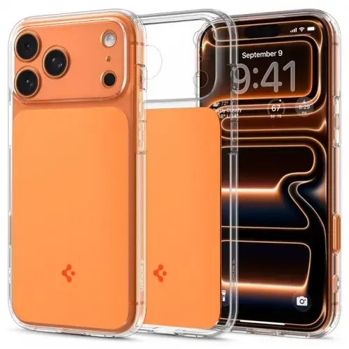 Husa MagSafe pentru Apple iPhone 17 Pro, Spigen, Ultra Hybrid T, Portocalie