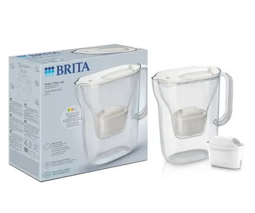 Cana filtranta Brita Style Essential 140700, 2.4 L, filtru Maxtra Pro, indicator Smart Light, design modern