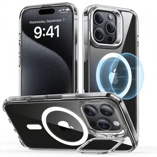 Husa MagSafe pentru Apple iPhone 16 Pro Max, ESR, Classic Hybrid Kickstand, Transparenta