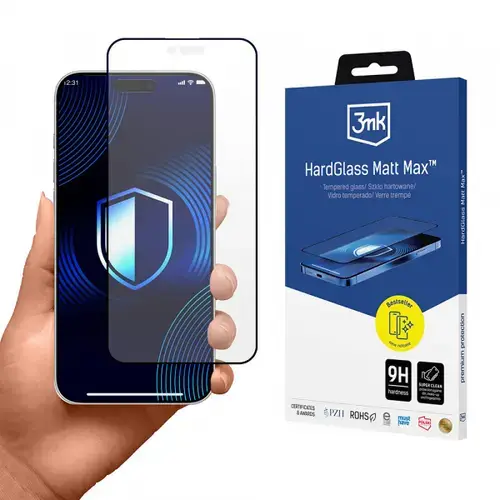 Folie de protectie Ecran Matte 3MK HardGlass Max pentru Apple iPhone Air, Sticla Securizata, Full Glue