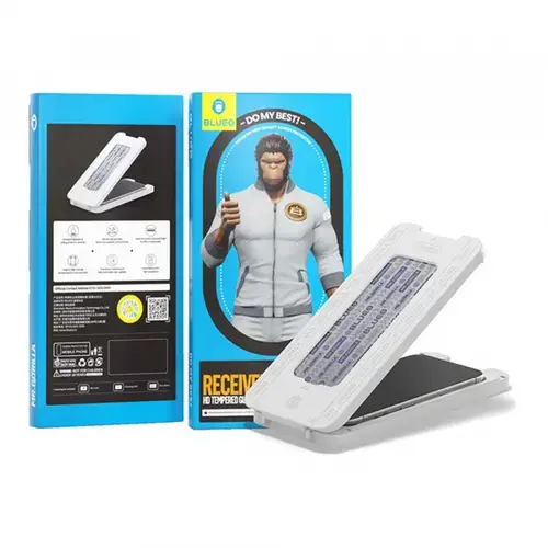 Folie de protectie Ecran Blueo Anti-Dust HD Applicator Pro pentru Apple iPhone 16 Pro, Sticla Securizata, Full Glue