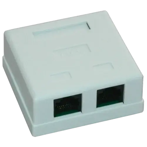 Priza UTP dubla aplicata cat.6, EMTEX EMT-UTP6-2P-PT