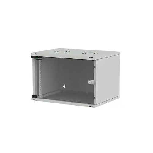 Rack 19'' 9U 540x400 DECKRO seria D-SOHO BASIC, de perete, dezasamblat, usa fata sticla, capacitate 30kg