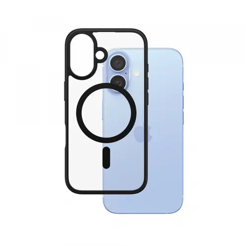 Husa MagSafe pentru Apple iPhone 16, PanzerGlass, Frame, Transparenta Neagra