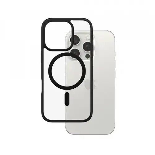 Husa MagSafe pentru Apple iPhone 16 Pro, PanzerGlass, Frame, Transparenta Neagra