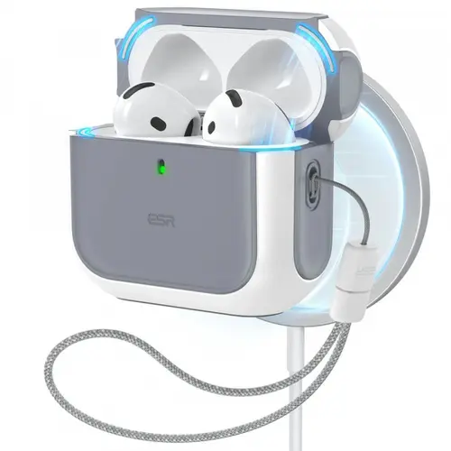 Husa ESR Orbit Hybrid pentru Apple AirPods 4, Alba