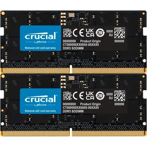 Kit Memorii SO-DIMM Crucial CT2K64G56C46S5, 128 GB, DDR5-5600 MHz, CL 46, Dual Channel
