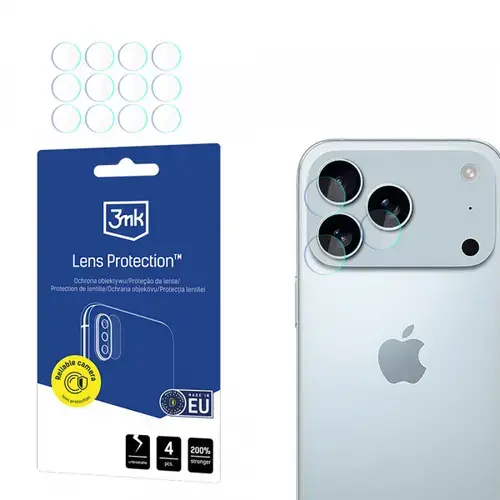 Folie de protectie Camera Spate 3MK Protection pentru Apple iPhone 17 Pro Max, Sticla Flexibila, Set 4 bucati