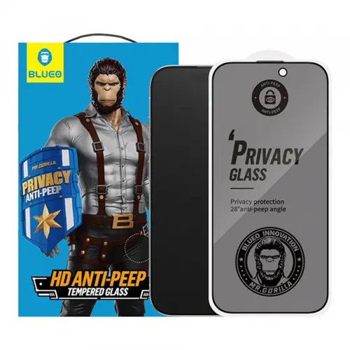 Folie de protectie Ecran Privacy Blueo Anti-Peep pentru Apple iPhone Air, Sticla Securizata, Full Glue