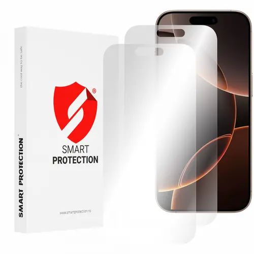 Folie de protectie Ecran Smart Protection Premium Classic pentru Apple iPhone 16 Pro Max, Plastic, Set 2 bucati