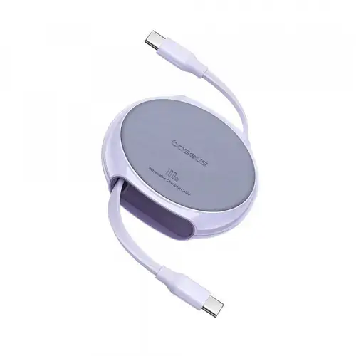 Cablu Date si Incarcare USB-C - USB-C Baseus Pathfinder Retractable  P10368400511-00, 100W, 1m, Mov