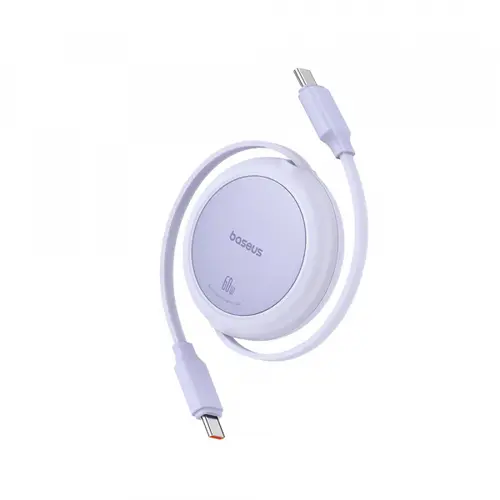 Cablu Date si Incarcare USB-C - USB-C Baseus Free2Pull Mini Retractable P10364500511-01, 60W, 1m, Mov