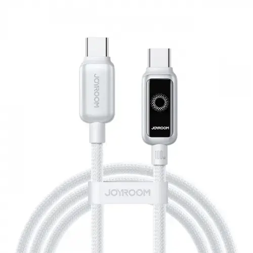 Cablu Date si Incarcare USB-C - USB-C Joyroom S-A55 StarFlight Display, 100W, 1.2m, Alb