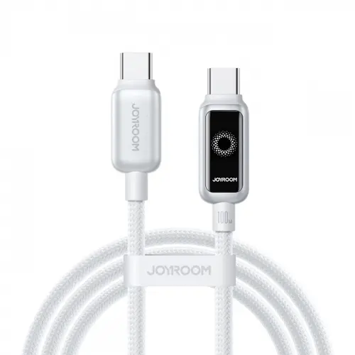 Cablu Date si Incarcare USB-C - USB-C Joyroom S-A55 StarFlight Display, 100W, 1.2m, Alb