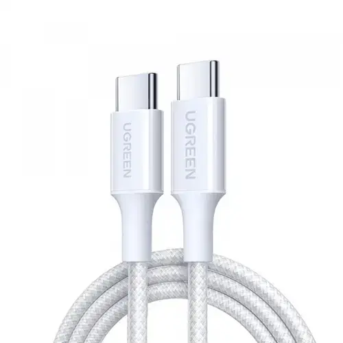 Cablu Date si Incarcare USB-C - USB-C UGREEN L501, 60W, 1m, Alb