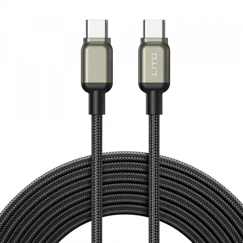 Cablu Date si Incarcare USB-C - USB-C Lito LD17, 100W, 1m, Negru