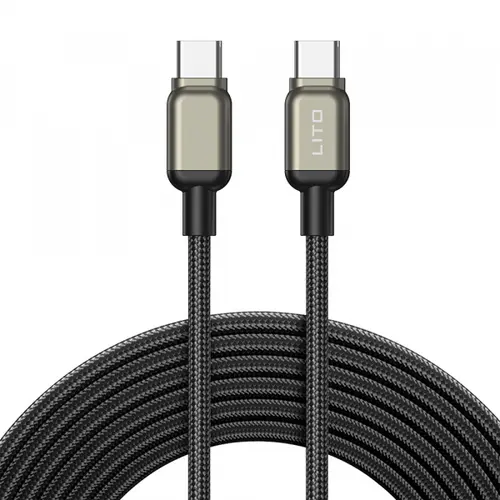 Cablu Date si Incarcare USB-C - USB-C Lito LD17, 100W, 1m, Negru