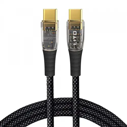 Cablu Date si Incarcare USB-C - USB-C Lito LD01, 60W, 1.2m, Negru