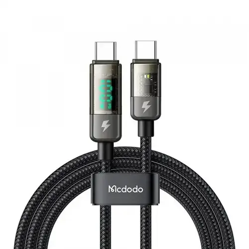 Cablu Date si Incarcare USB-C - USB-C McDodo CA-3610 Display Auto Power Off, 100W, 1.2m, Negru
