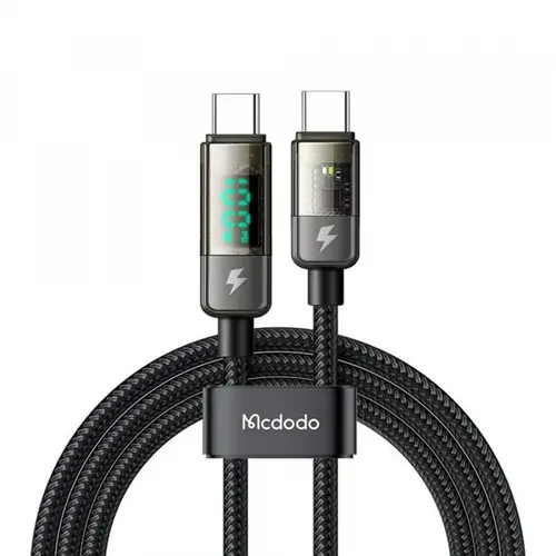 Cablu Date si Incarcare USB-C - USB-C McDodo CA-3610 Display Auto Power Off, 100W, 1.2m, Negru